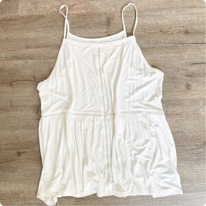 American Eagle Soft and Sexy Racerback White Tank Top Size Large